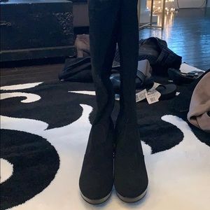 Brand new,black,Suede knee high boots